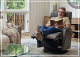 Fjords Rome Leather Power Recliner with Motorized Controls- SofaBed