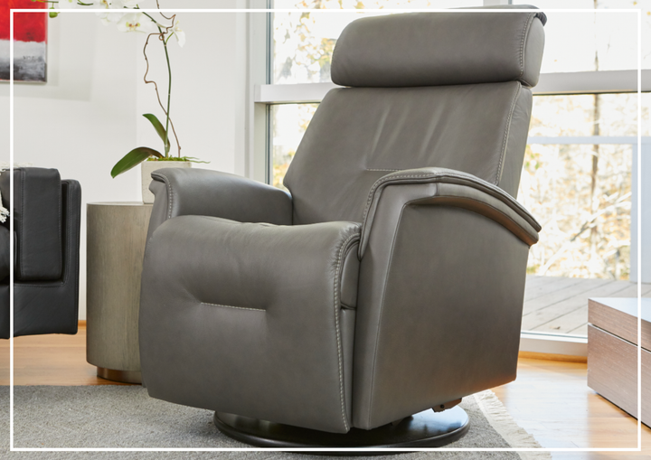 Fjords Rome Leather Power Recliner with Motorized Controls- SofaBed