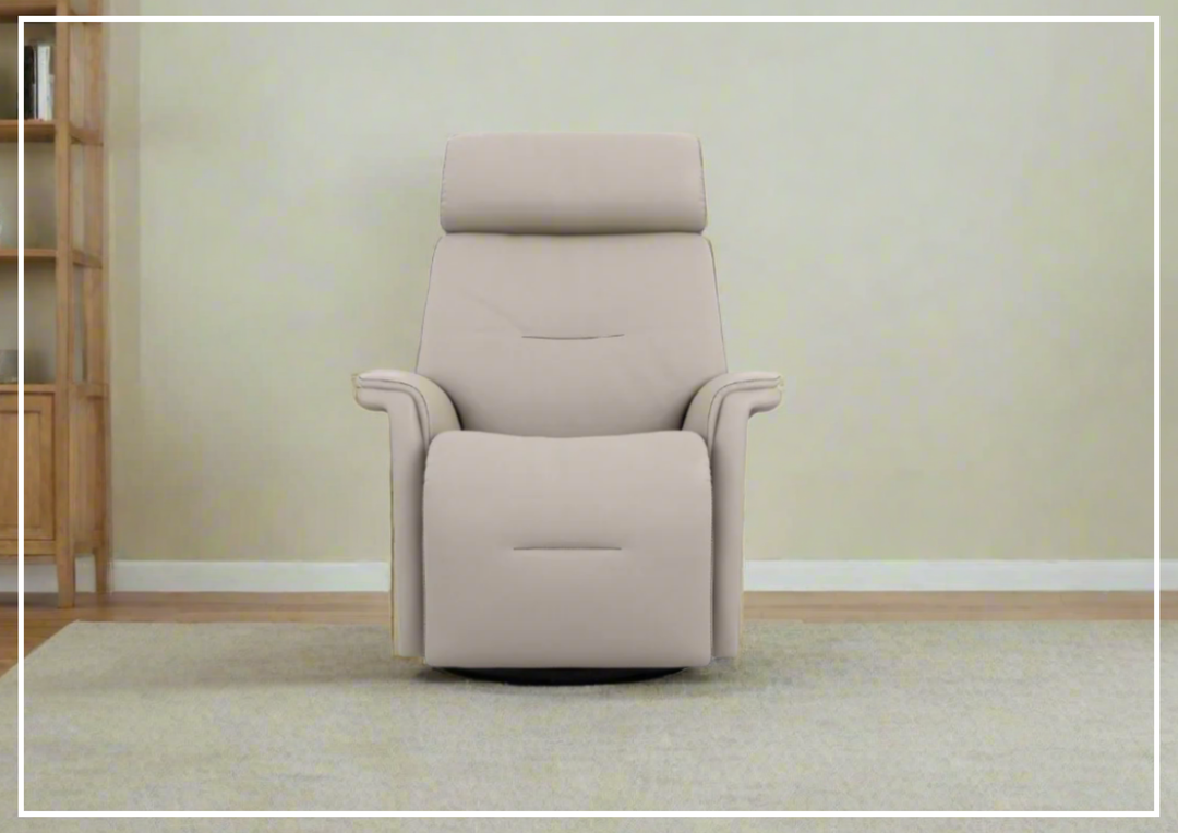 Fjords Rome Leather Power Recliner with Motorized Controls- SofaBed