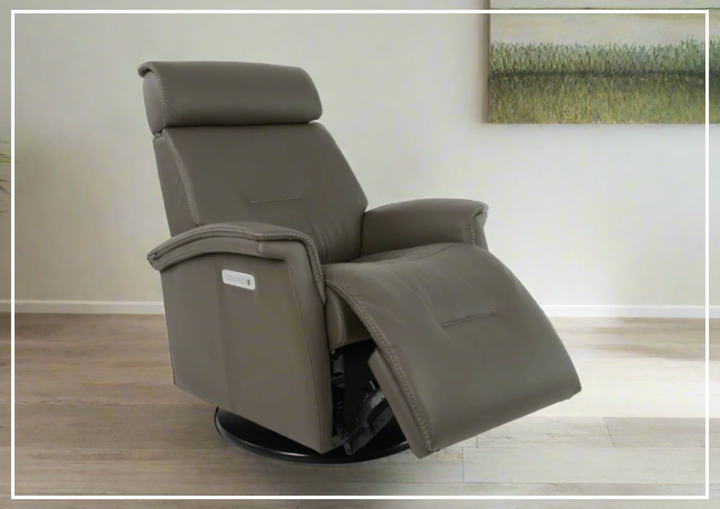 Fjords Rome Leather Power Recliner with Motorized Controls- SofaBed