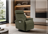 Fjords Rome Leather Power Recliner with Motorized Controls- SofaBed