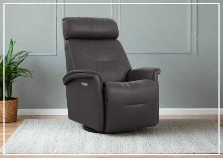 Fjords Rome Leather Power Recliner with Motorized Controls- SofaBed