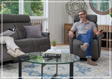 Fjords Rome Leather Power Recliner with Motorized Controls- SofaBed