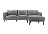 Gio Italia Fontera Leather Sectional Sofa with Chaise - SOFABED