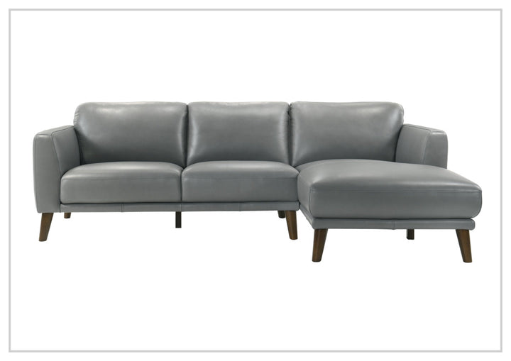Gio Italia Fontera Leather Sectional Sofa with Chaise - SOFABED