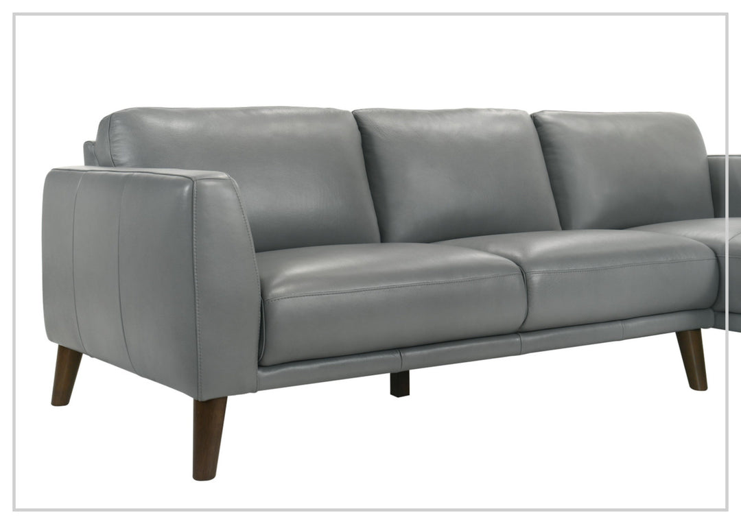 Gio Italia Fontera Leather Sectional Sofa with Chaise - SOFABED