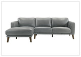 Gio Italia Fontera Leather Sectional Sofa with Chaise - SOFABED