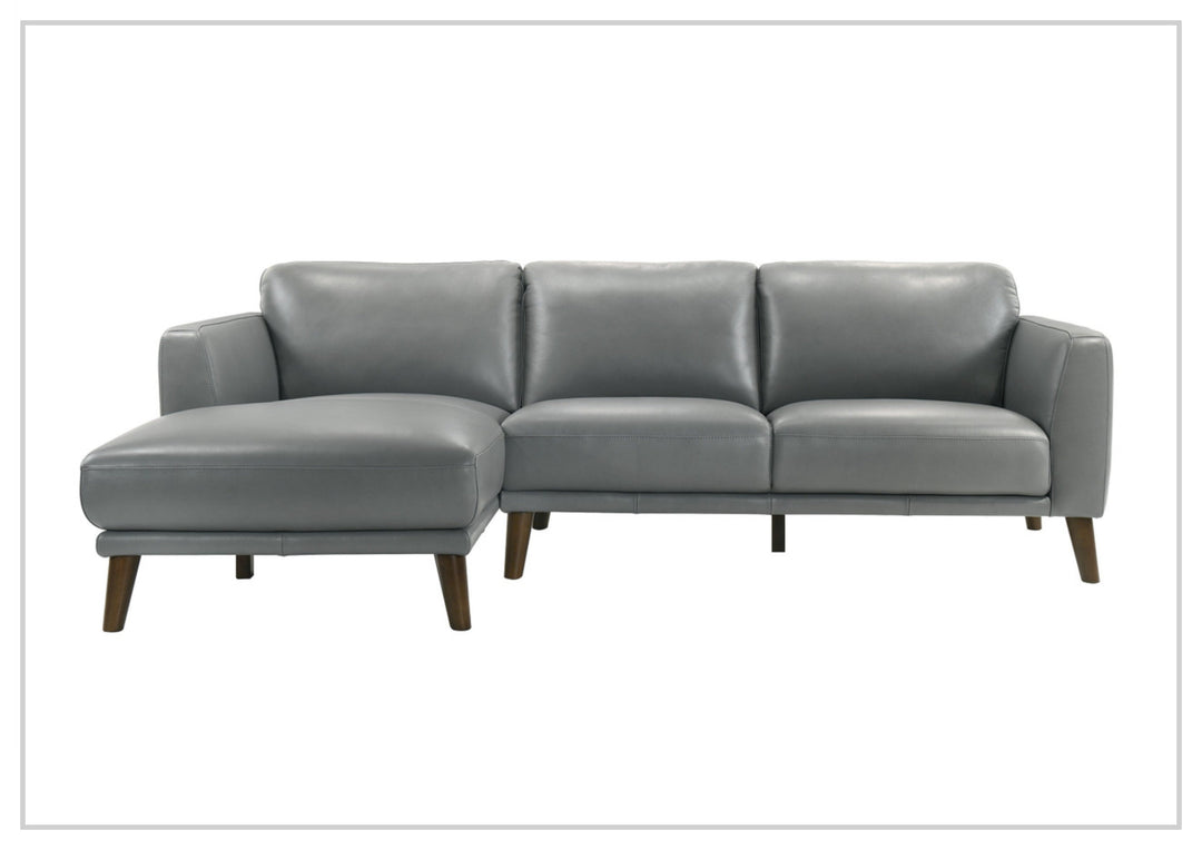 Gio Italia Fontera Leather Sectional Sofa with Chaise - SOFABED