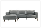 Gio Italia Fontera Leather Sectional Sofa with Chaise - SOFABED