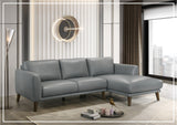 Gio Italia Fontera Leather Sectional Sofa with Chaise - SOFABED