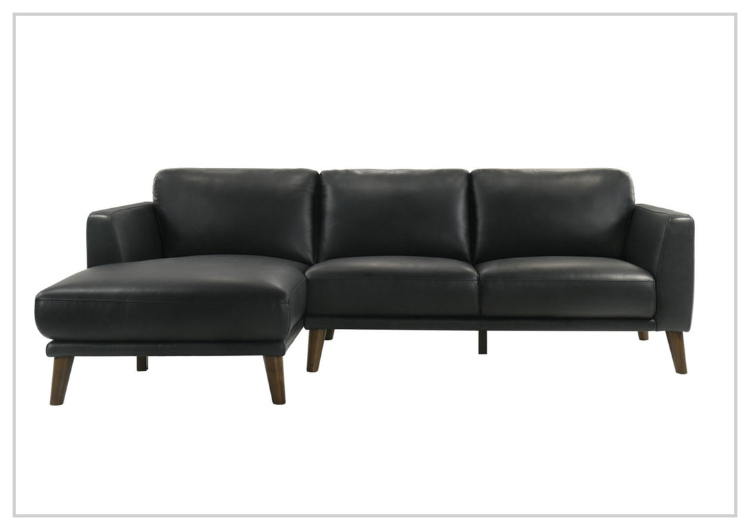 Gio Italia Fontera Leather Sectional Sofa with Chaise - SOFABED