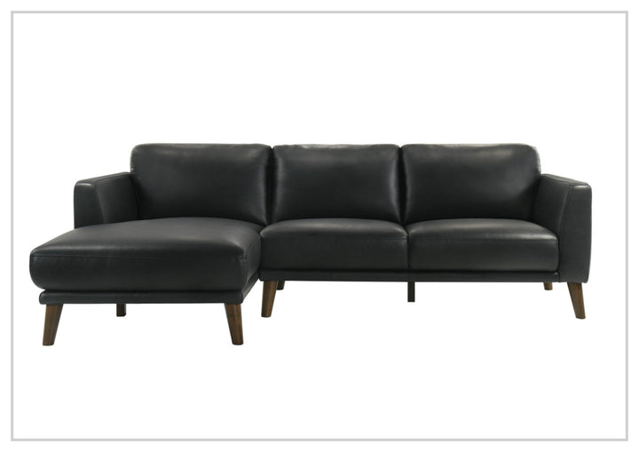 Gio Italia Fontera Leather Sectional Sofa with Chaise - SOFABED