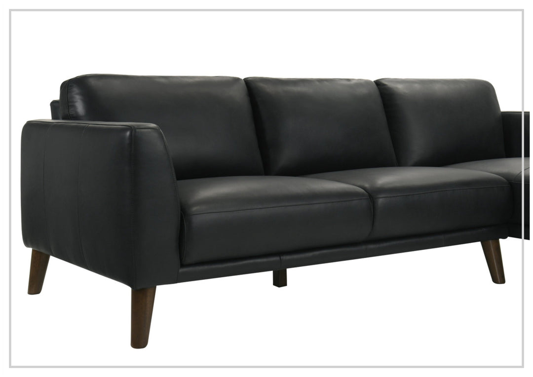 Gio Italia Fontera Leather Sectional Sofa with Chaise - SOFABED