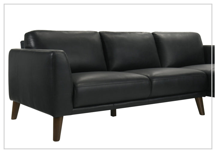 Gio Italia Fontera Leather Sectional Sofa with Chaise - SOFABED