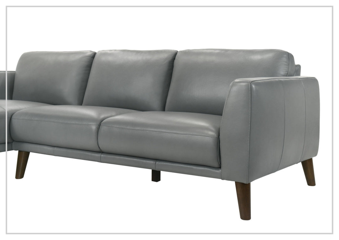 Gio Italia Fontera Leather Sectional Sofa with Chaise - SOFABED