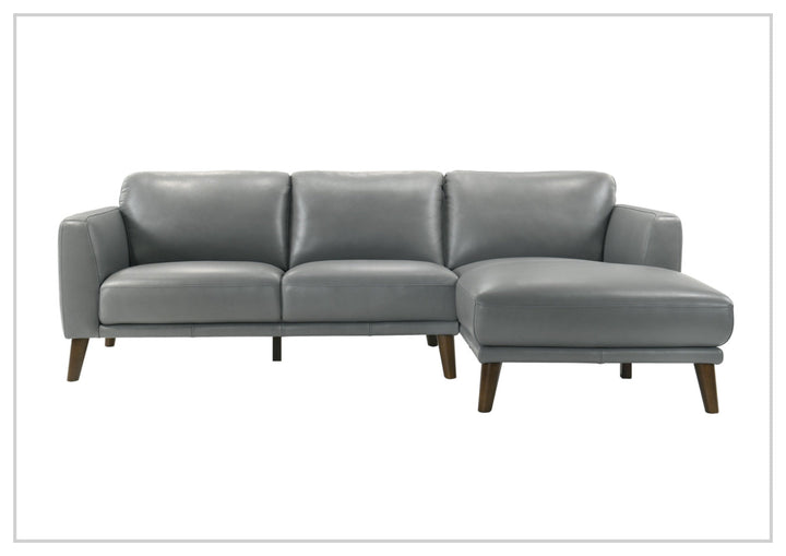 Gio Italia Fontera Leather Sectional Sofa with Chaise - SOFABED