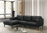 Gio Italia Fontera Leather Sectional Sofa with Chaise - SOFABED