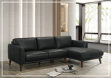 Gio Italia Fontera Leather Sectional Sofa with Chaise - SOFABED