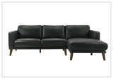 Gio Italia Fontera Leather Sectional Sofa with Chaise - SOFABED