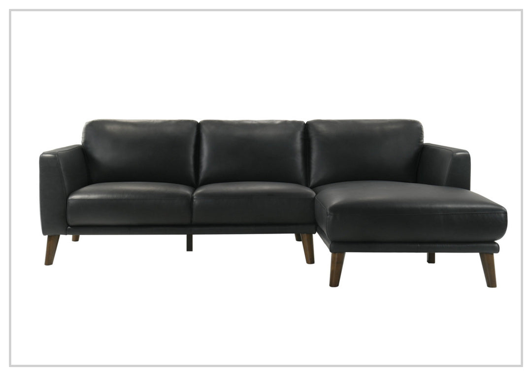 Gio Italia Fontera Leather Sectional Sofa with Chaise - SOFABED