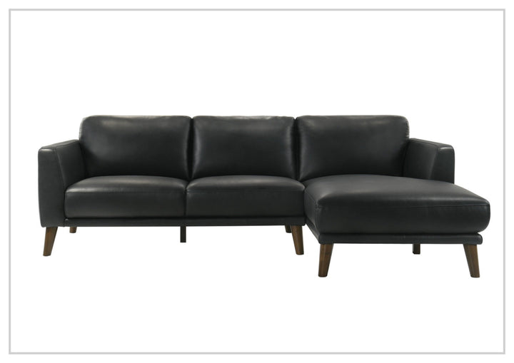 Gio Italia Fontera Leather Sectional Sofa with Chaise - SOFABED