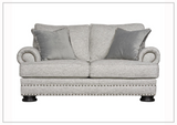 Bernhardt Foster Fabric Loveseat With Rolled Arms - Sofabed