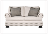 Bernhardt Foster Fabric Loveseat With Rolled Arms