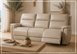 Geneva Leather Power Reclining Sofa | Dual Motor| USB & USB-C Port | Klaussner-Sofabed