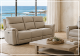 Geneva Leather Power Reclining Sofa | Dual Motor| USB & USB-C Port | Klaussner-Sofabed