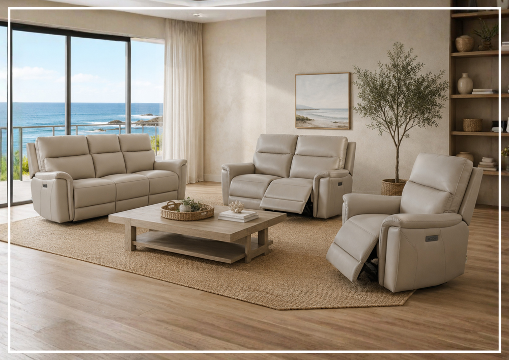 Klaussner Geneva Leather Power Reclining Loveseat with USB & USB-C-Sofabed