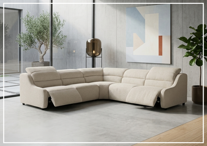 Bernhardt Gio Fabric Power Motion Sectional With Power Footrest