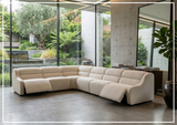 Bernhardt Gio Fabric Power Motion Sectional With Power Footrest
