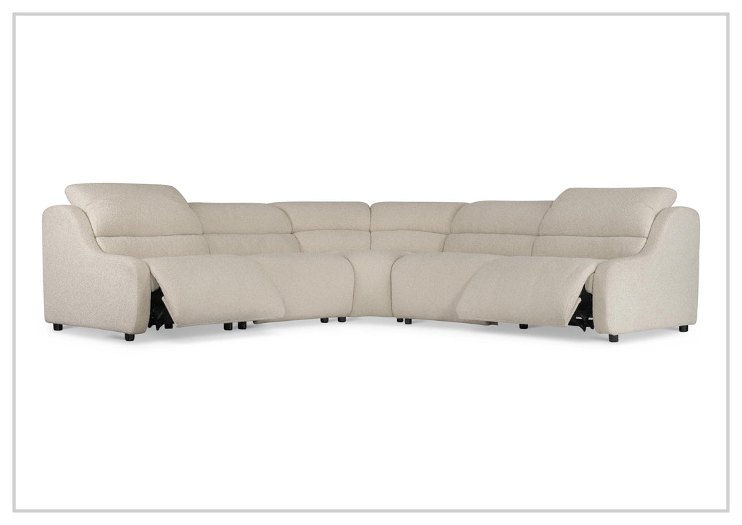 Bernhardt Gio Fabric Power Motion Sectional With Power Footrest