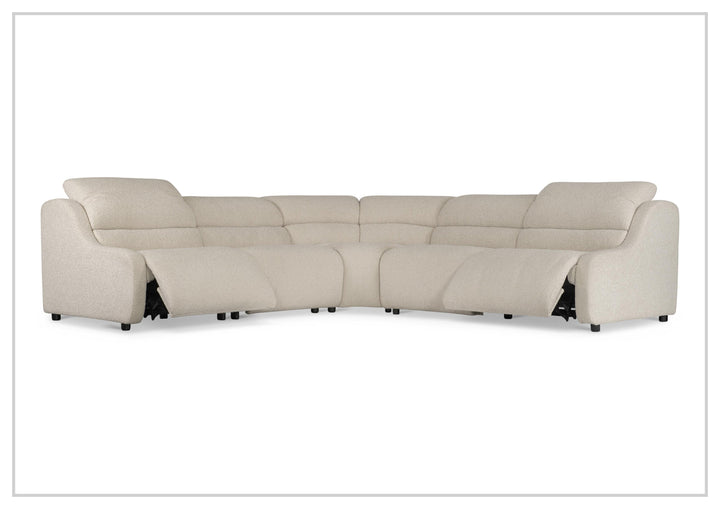Bernhardt Gio Fabric Power Motion Sectional With Power Footrest