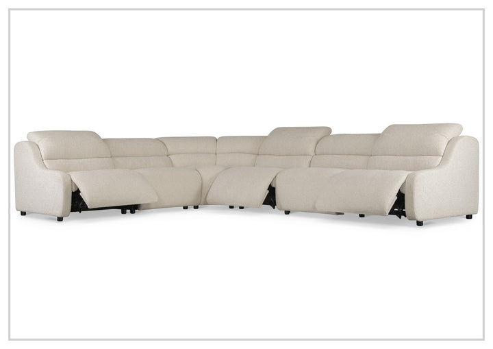 Bernhardt Gio Fabric Power Motion Sectional With Power Footrest