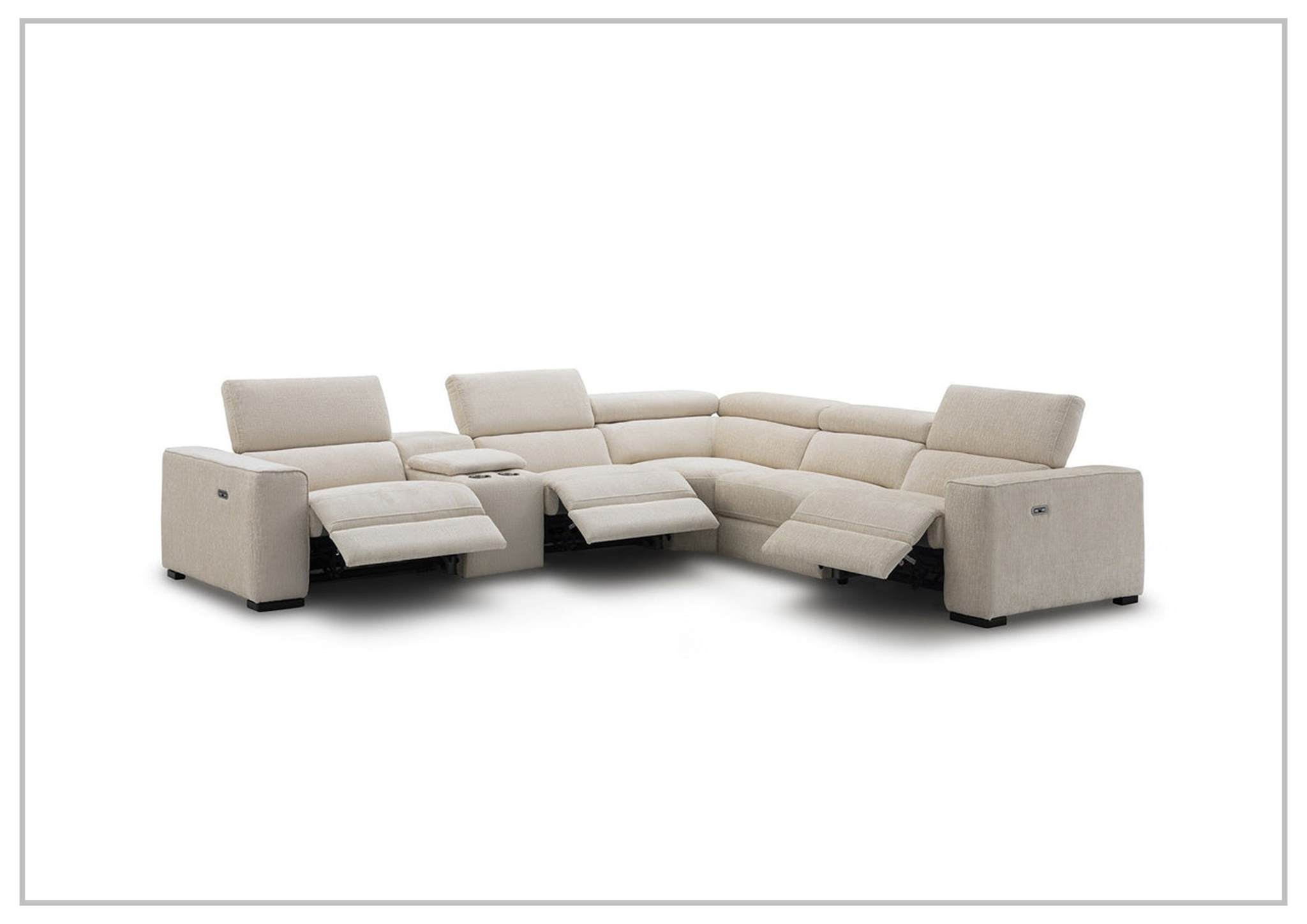 Gio Italia Aventura L Shaped Fabric Power Reclining Sectional Sofa