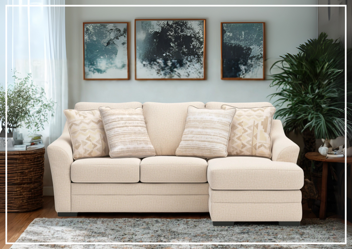 Gio Italia Lorien Queen Fabric Sleeper Sectional With Chaise