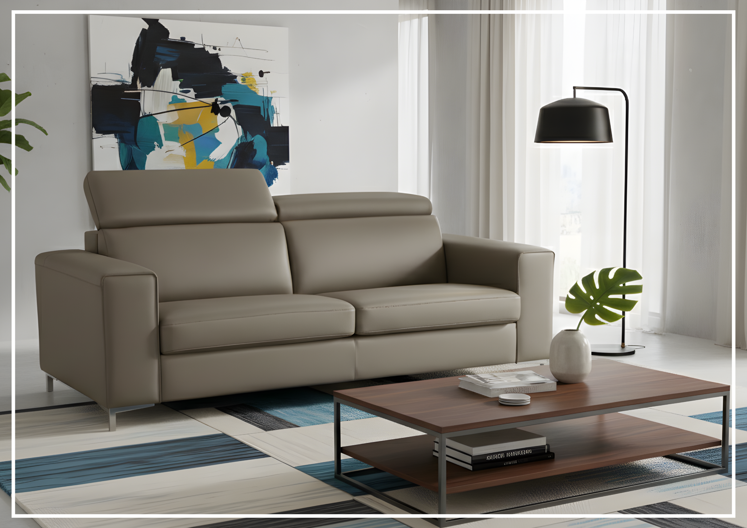 Gio Italia Paris Leather Sleeper Sofa-Sofabed