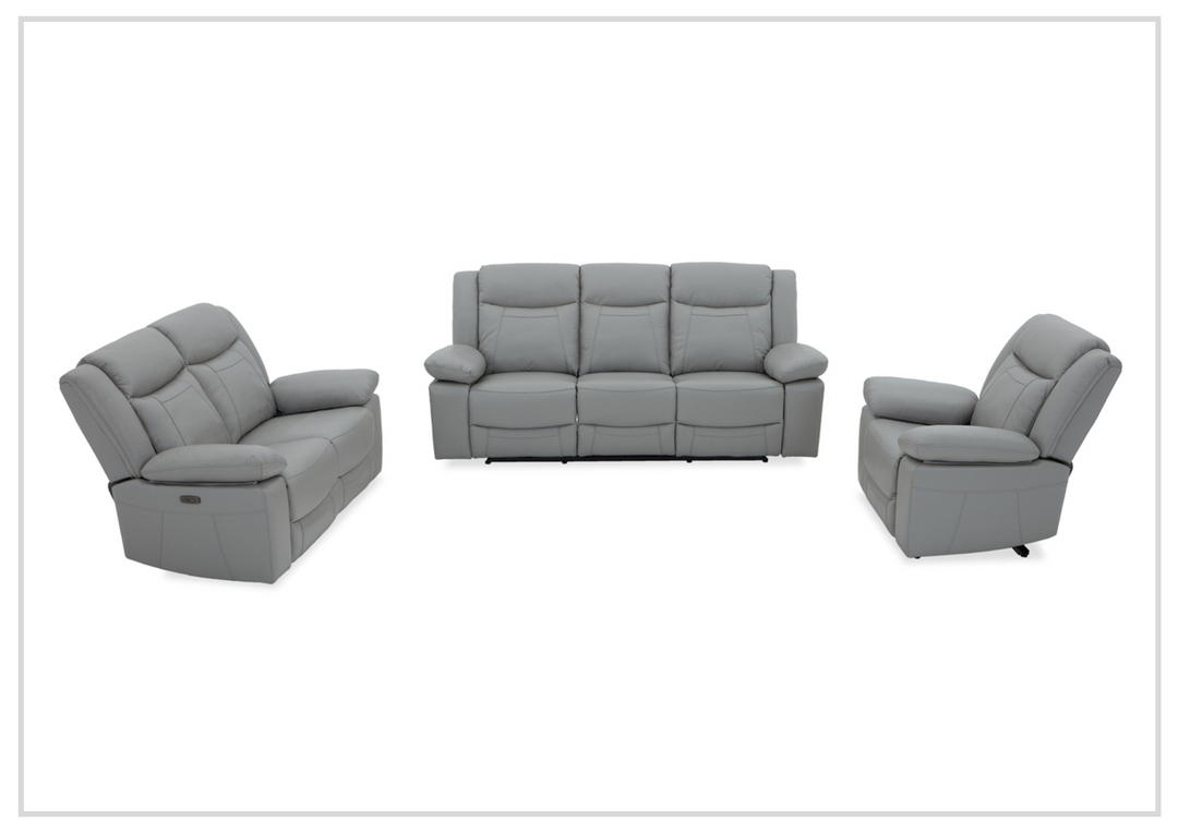 Wyatt Modern  3-Seater Leather Recliner Sofa- SOFABED