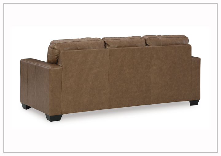 Gio Italia Bella 3-Seater Leather Sofa in caramel brown