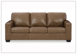 Gio Italia Bella 3-Seater Leather Sofa in caramel brown