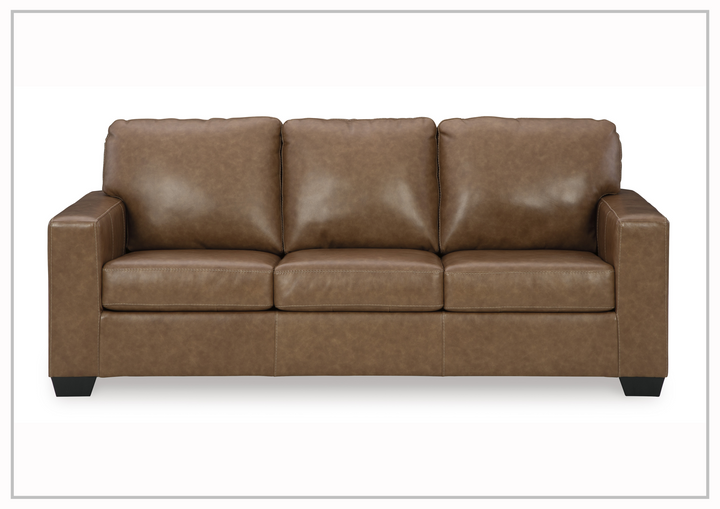 Gio Italia Bella 3-Seater Leather Sofa in caramel brown