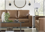 Gio Italia Bella 3-Seater Leather Sofa in caramel brown
