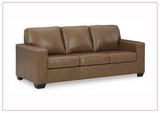 Gio Italia Bella 3-Seater Leather Sofa in caramel brown