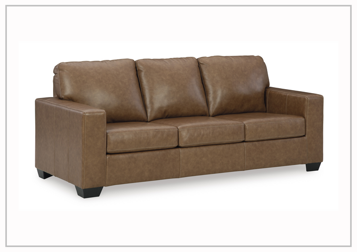Gio Italia Bella 3-Seater Leather Sofa in caramel brown