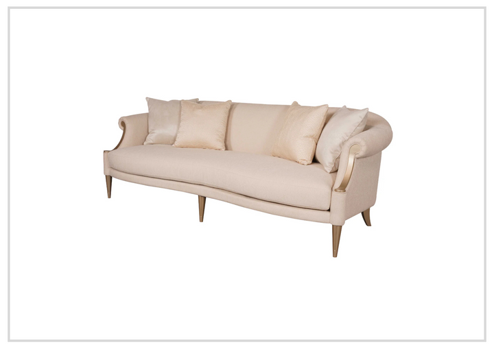 Klaussner Clarkson 3-Seater Beige Fabric Sofa with Rolled Arms
