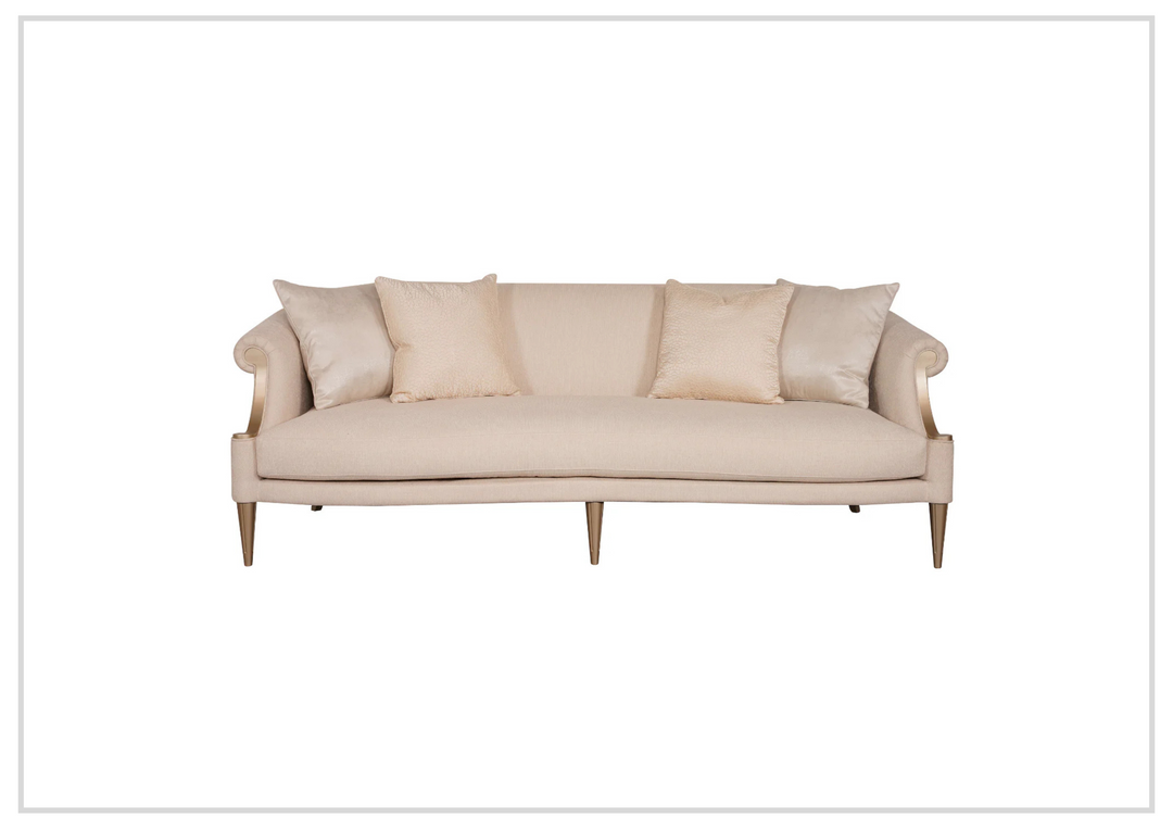 Klaussner Clarkson 3-Seater Beige Fabric Sofa with Rolled Arms