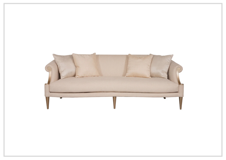 Klaussner Clarkson 3-Seater Beige Fabric Sofa with Rolled Arms