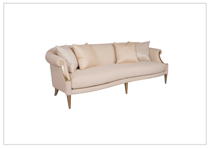 Klaussner Clarkson 3-Seater Beige Fabric Sofa with Rolled Arms