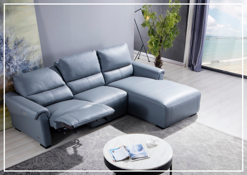 Gio Italia Elara Full-Grain Leather Recliner Sectional-SOFABED